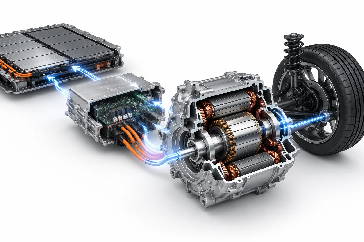 How an Electric Car Motor Works: Stator, Rotor, Inverter, and Motor Core Explained