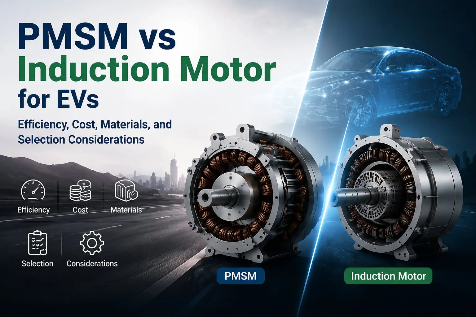 PMSM vs Induction Motor for EVs: Efficiency, Cost, Materials, and Selection Considerations