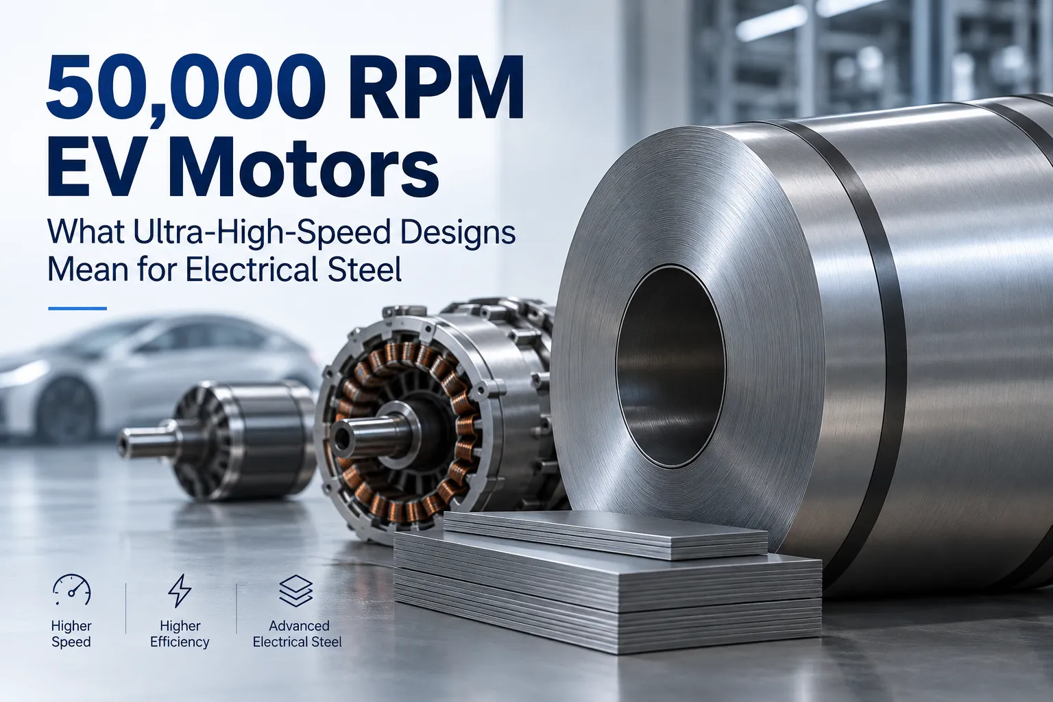 50,000 RPM EV Motors: What Ultra-High-Speed Designs Mean for Electrical Steel